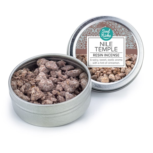 Nile Temple (Magic Temple) Resin Incense - Monastic Resin - Rich warm exotic aroma with a hint of cinnamon - Metal Tin