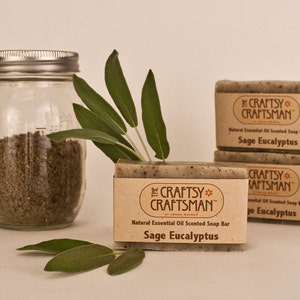 Sage Eucalyptus Soap Bar - Natural Essential Oil Scented