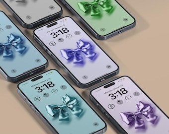 Telefoonbehang strik, girly behang, preppy telefoonbehang, wallpaper iphone, esthetisch behang, minimaal behang, instant download.