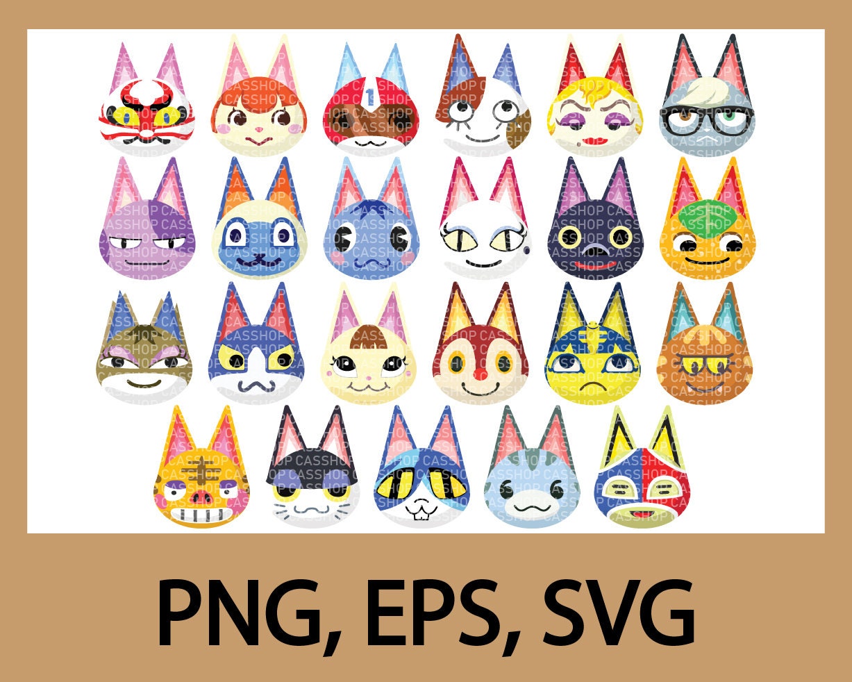 Download Cat Villagers Animal Crossing Svg Eps Png Files Animal Etsy