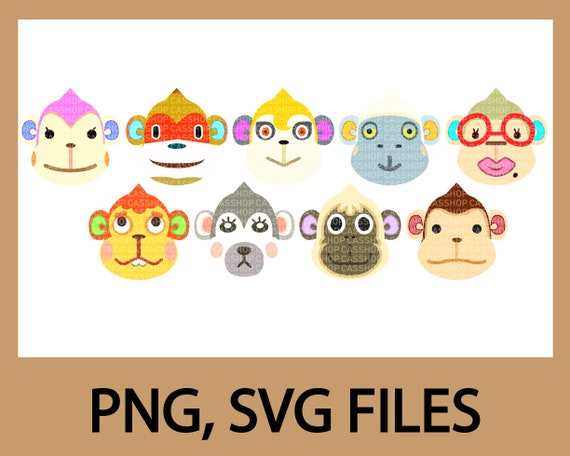 Download Monkey Villagers Animal crossing SVG PNG files Animal | Etsy