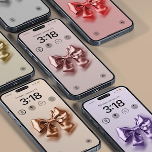 Sfondo per telefono con fiocco, sfondo per ragazza, sfondo per telefono preppy, sfondo per iPhone, sfondo estetico, sfondo minimale, download immediato.