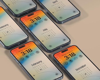 Iphone 2026 kalenderbehang, telefoonbehang, iphone wallpaper, esthetisch behang, minimaal behang, instant download.
