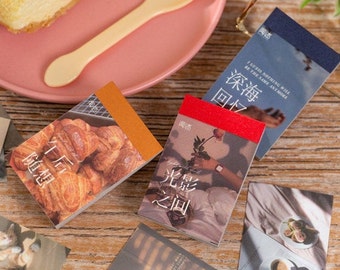 50pcs, Color Themed Aesthetic Small Sticker Book For Scrapbooking, scenery stickers, journal, planner sticker, decor sticker, scrapbpoking