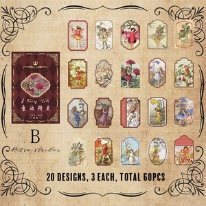 50 pcs Vintage sticker, Color Themed Aesthetic Sticker Booklet For Scrapbooking, bojo, scenery stickers, journal, planner sticker B. Red