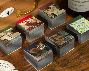 366pcs Retro Vellum Memo Paper Pad, journal ephemera, Mini Memo Pad, INS style, vintage journal, Vintage papars, journaling, vintage