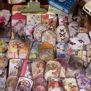 50 pcs Vintage sticker, Color Themed Aesthetic Sticker Booklet For Scrapbooking, bojo, scenery stickers, journal, planner sticker Random 50pcs