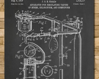 Anesthesia Machine Patent Print Art 1919