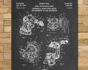 Industrial Robot Arm Patent Print Art 2018