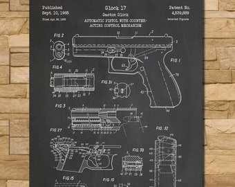 Patent for Glock 17/19 Art Print 1985