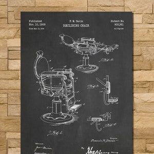 Salon Chair Patent Print Art 1908
