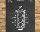 Traffic Light Patent Print Art 1924