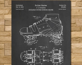 Roller Skates Roller Derby Gifts Roller Skate Pop Art Patent Digital Download