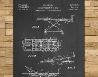 Stretcher Patent Print Art 1972