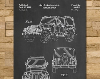 Patent Art for Jeep Wrangler 1997