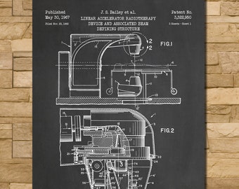 Linear Accelerator (LINAC) Patent Print Art 1967