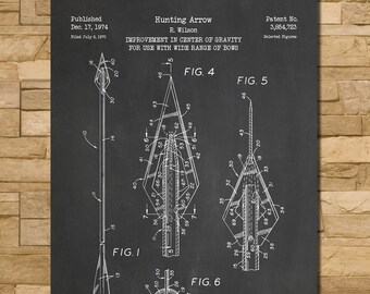 Hunting Arrow Patent Print Art 1974