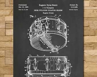 Snare Drum Patent Print Art 1963