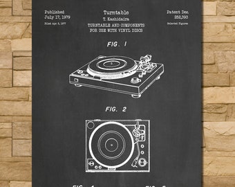 Turntable Record Player Patent Print Art 1979