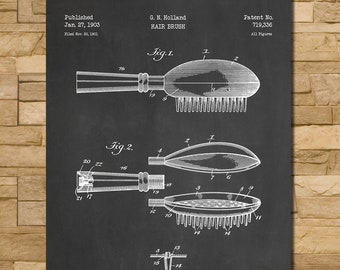 Brosse à cheveux Brevet Impression Art 1903