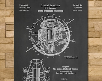 Satellite Patent Print Art 1958
