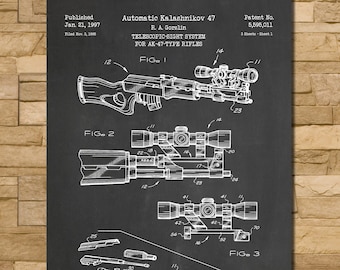 AK47 Scope Patent Print Art 1997