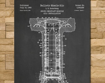 Missile Silo Patent Print Art 1968