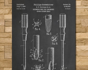 Phillips Screwdriver Patent Print Art 1936