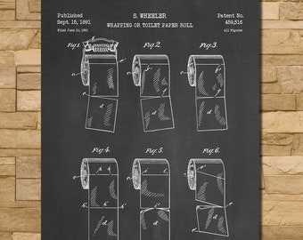 Toilet Paper Patent Print Art 1891