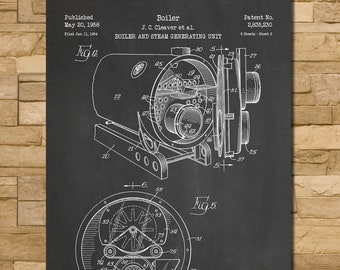 Boiler Patent Print Art 1958