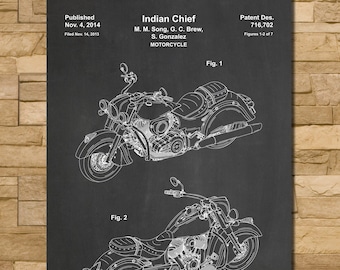 Patent Art for Indian Chief Motorcycle 2014