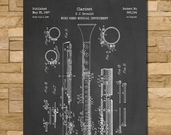 Clarinet Patent Print Art 1897