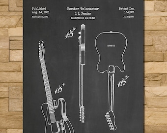 Patent Art Depicting Fender Telecaster Guitar 1951