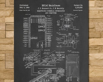 ENIAC First Programmable Computer Patent Print Art 1947