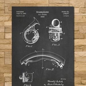 Sousaphone Patent Print Art 1930