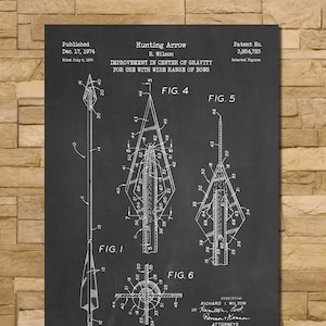 Hunting Arrow Patent Print Art 1974