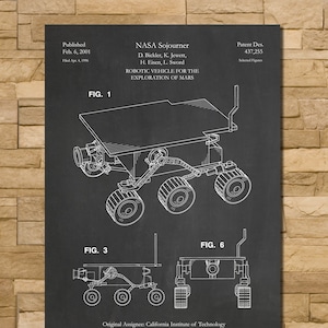 NASA Mars Rover Sojourner Patent Print Art 2001