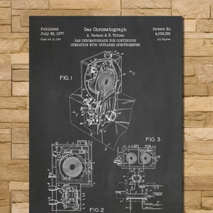 Gas Chromatograph Patent Print Art 1977