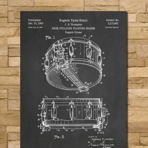 Snare Drum Patent Print Art 1963