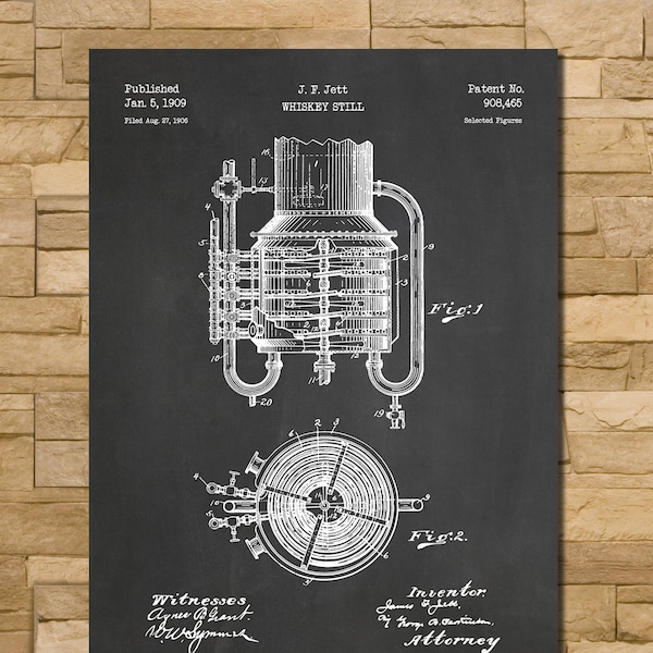 Whisky Still Patent Print Art 1909