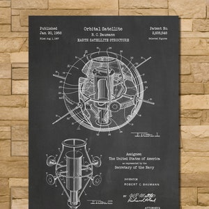Satellite Patent Print Art 1958