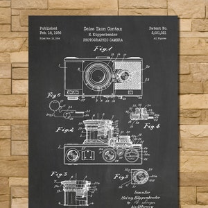 Camera Patent Print Art 1936 Chalkboard