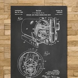 Boiler Patent Print Art 1958