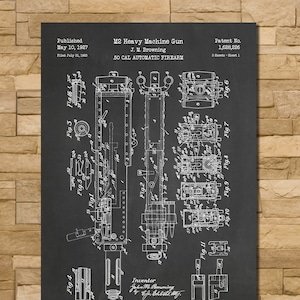 M2 Machine Gun Patent Print Art 1927