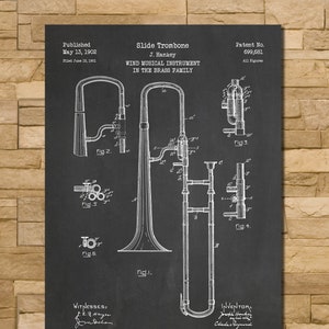 Slide Trombone Patent Print Art 1902