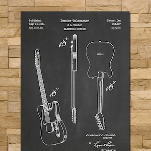 Patent Art Depicting Fender Telecaster Guitar 1951