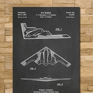 B-2 Bomber Patent Print Art 1991