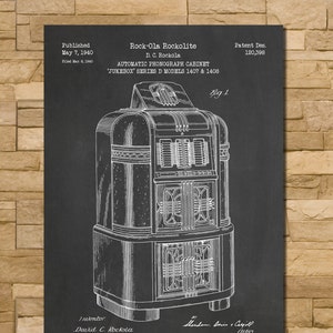 Jukebox Patent Print Art 1940