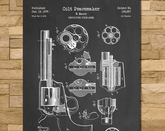 Peacemaker Revolver Patent Print Art 1875