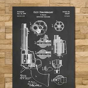 Peacemaker Revolver Patent Print Art 1875